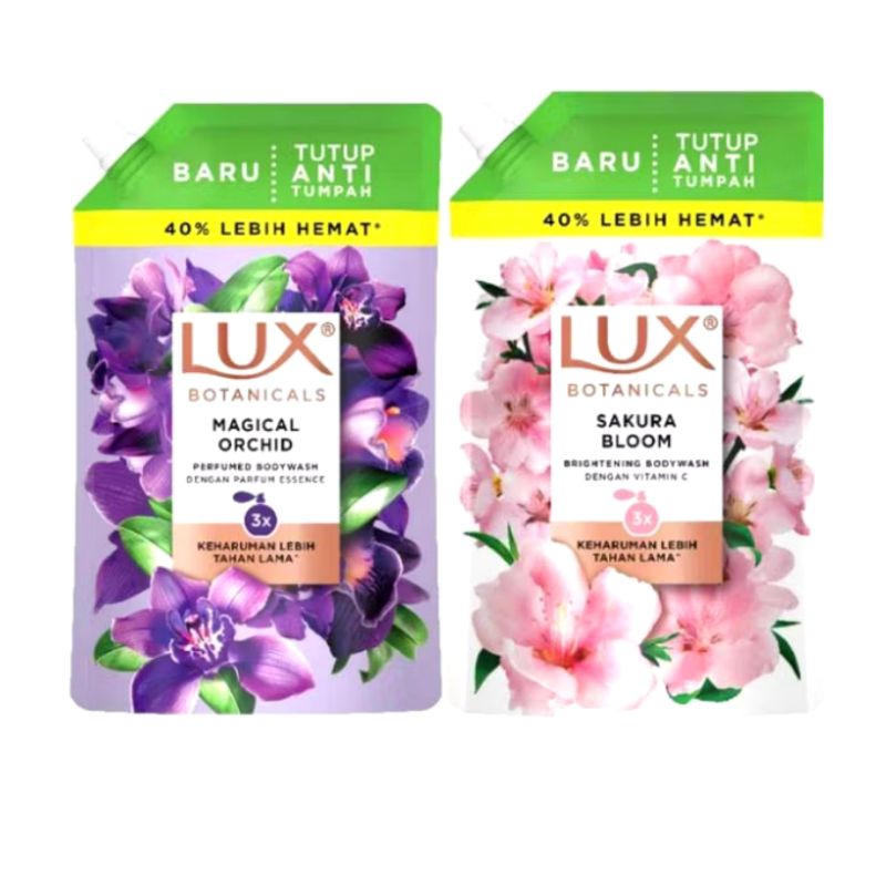 Lux Botanicals kemasan besar Sabun Mandi Cair Soft Rose botol reffill orchid sakura blom
