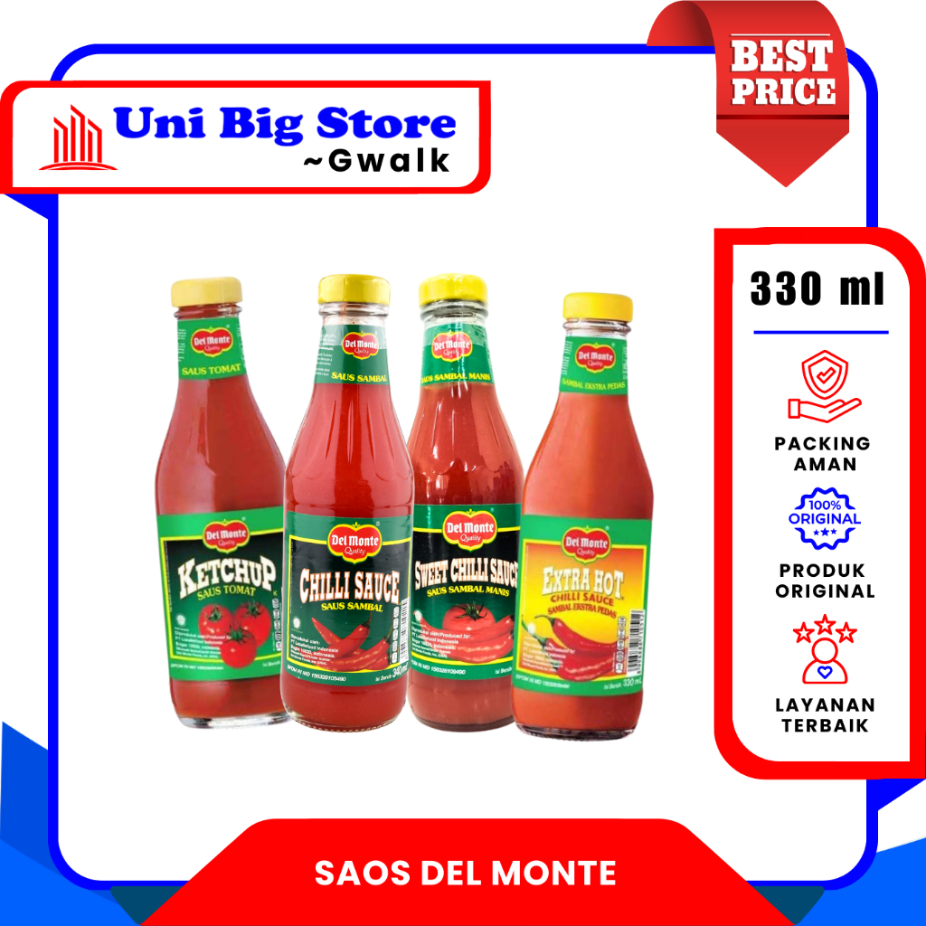 

SAOS DEL MONTE DELMONTE KETCHUP SAUS TOMAT - EXTRA HOT - SWEET CHILI SAUCE - 330 ml