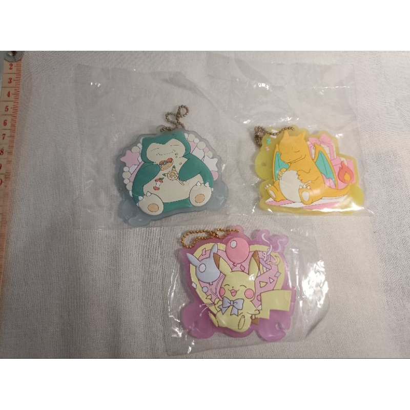 Pokemon Pikachu Charizard Snorlax Rubber Strap Keychain