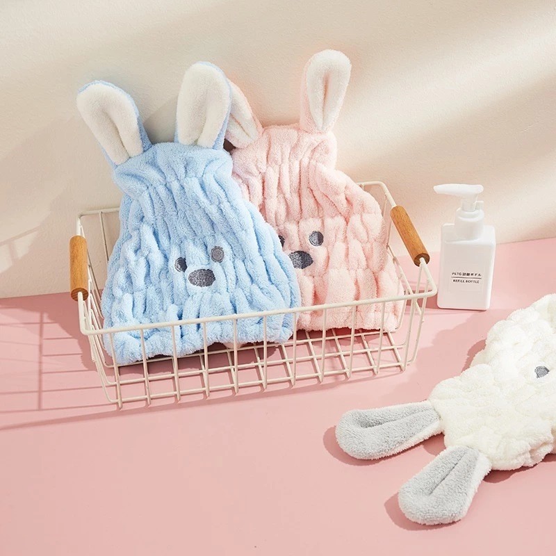 Handuk Keramas Pengering Rambut Motif Kelinci Handuk Keramas Karakter Rabbit Handuk Rambut Anak Pere