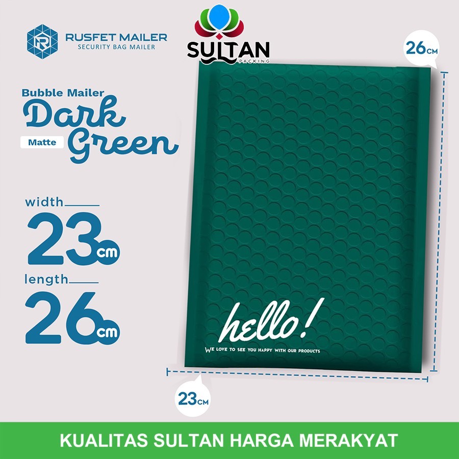 

AMPLOP BUBBLE MAILER DARK GREEN PREMIUM 23x26cm TERMURAH SATUAN