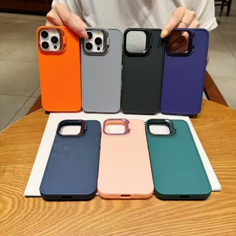 CASE POLOS WARNA STANDING REALME C75 C20/C11 2021 C65 C2/A1K REALME NOTE 60 C15/C12 C63 FLANEL CAMER
