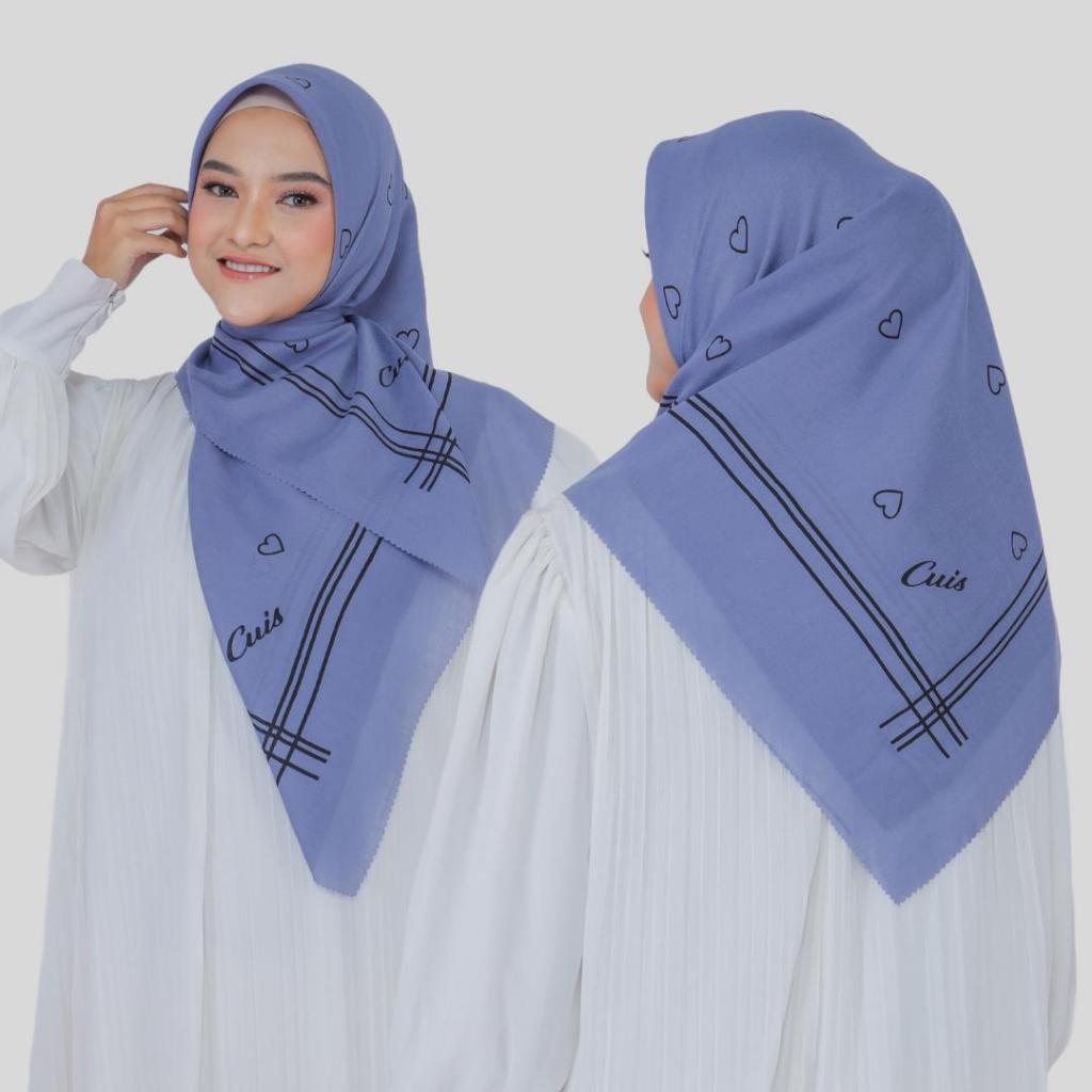 Hijab Segiempat Voal Andeey Motif Love