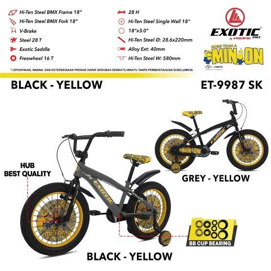 SEPEDA ANAK BMX 18 EXOTIC 9987 SK MINION