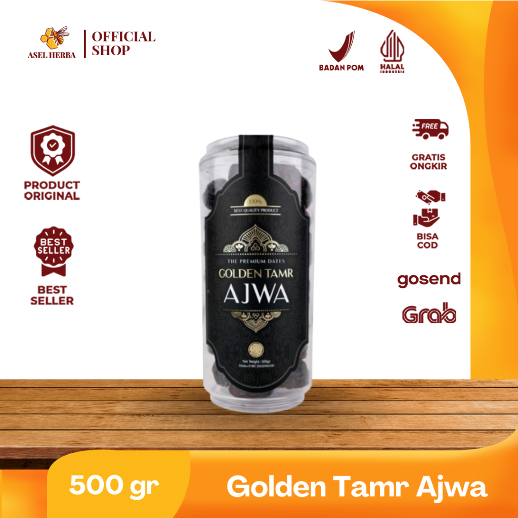 

Kurma Ajwa 500gr - Golden Tamr