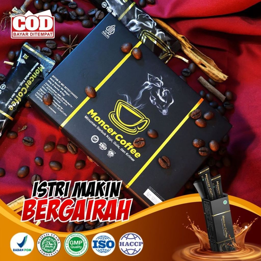 

MONCEER Kopi Stamina Pria - Kopi Ginseng Coffee Original - 4 Sachet BISA BAYAR DI TEMPAT