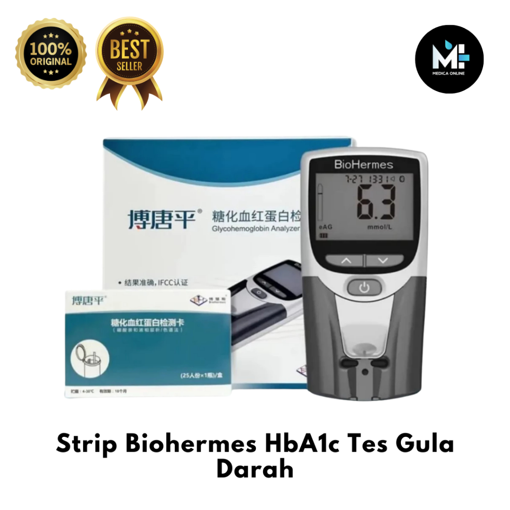 strip biohermes HbA1c tes gula darah