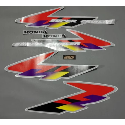STRIPING STRIPPING STIKER STICKER HONDA TIGER 2000 1997 LAWAS HITAM SILVER