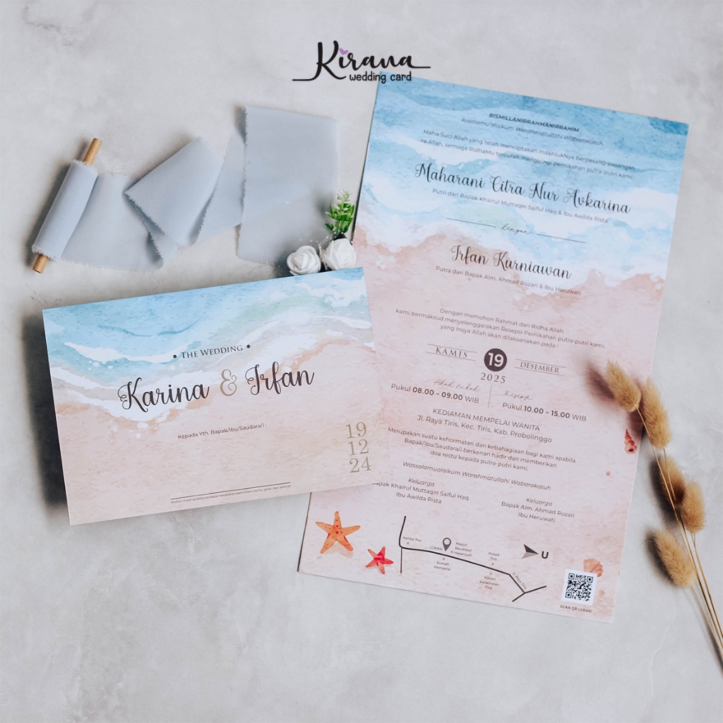 Undangan Pernikahan | Undangan Custom | Undangan Soft Cover Lipat 3 | Undangan Unik