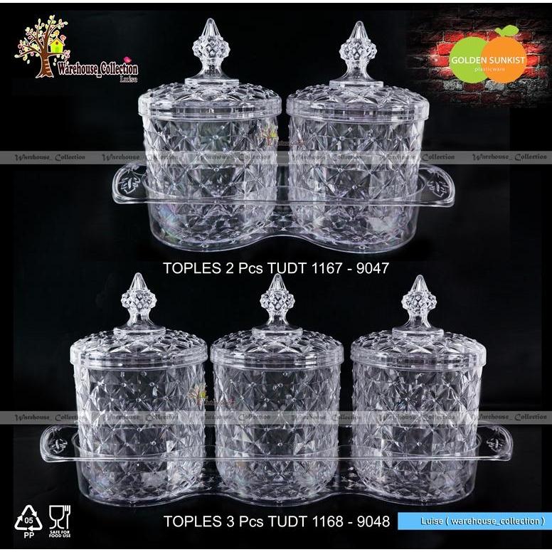 Toples Set + Nampan / 2 Toples + 1 Nampan / 3 Toples + 1 Nampan/Toples Akrilik Set Cantik Toples 1