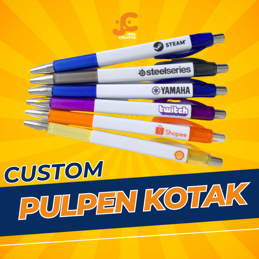 CUSTOM Pen Kotak Carinex/ Custom Souvenir Pulpen Seminar / Promosi Ballpoint Carinex