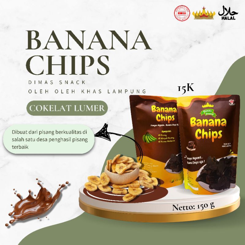 

Dimas Snack - Banana Chips Chocolate - Keripik Pisang Rasa Coklat Lumer