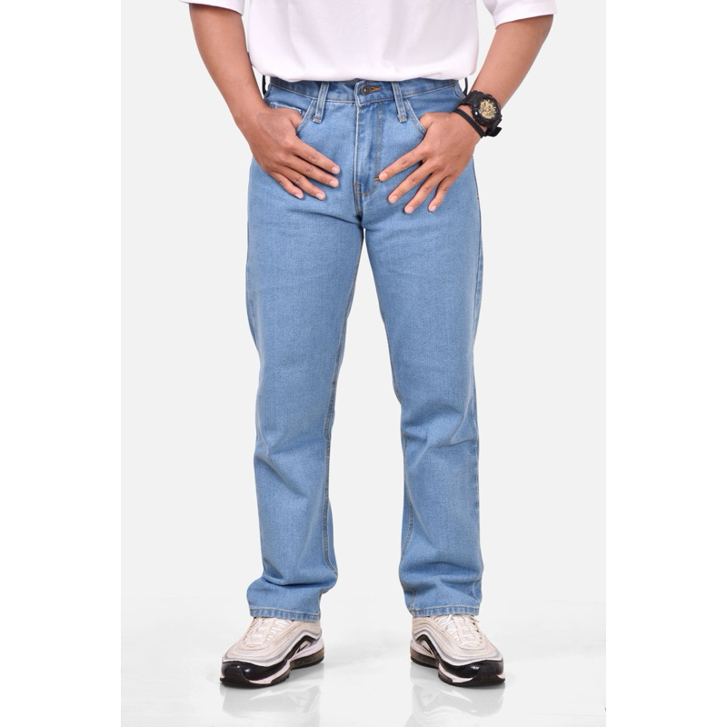 Celana Jeans Pria Standar Celana Jeans Reguler Celana Jeans Panjang Celana Model Lose Korea  Style C