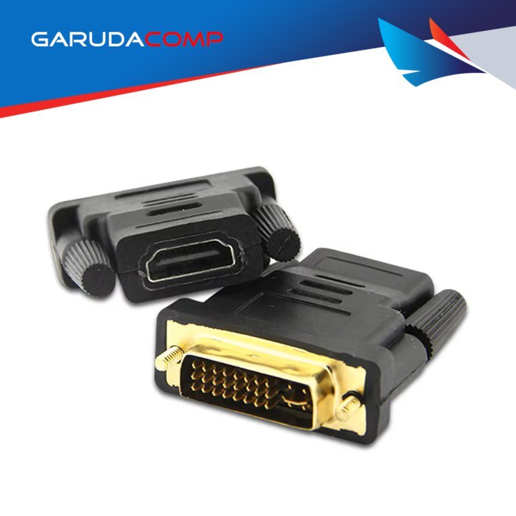 ILLUPRO Adapter Converter DVI-I (24+5) to HDMI Bi-directional Konektor DVI 24+5 to HDMI