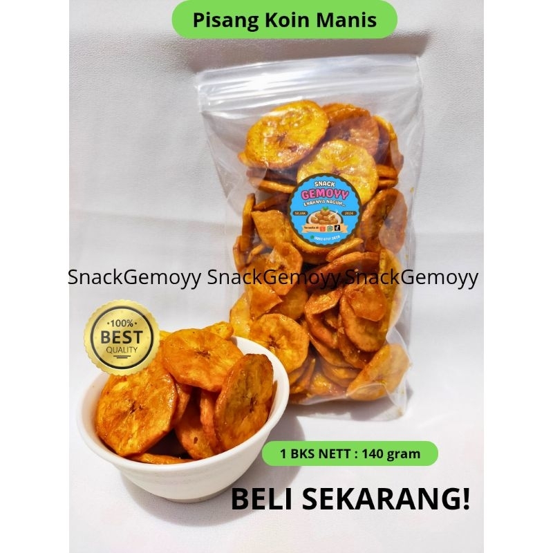 

KERIPIK PISANG MANIS MADU / KERIPIK PISANG MANIS KOIN AROMA NANGKA 140 gram CEMILAN KILOAN/ SNACK GEMOYY / MAKANAN RINGAN
