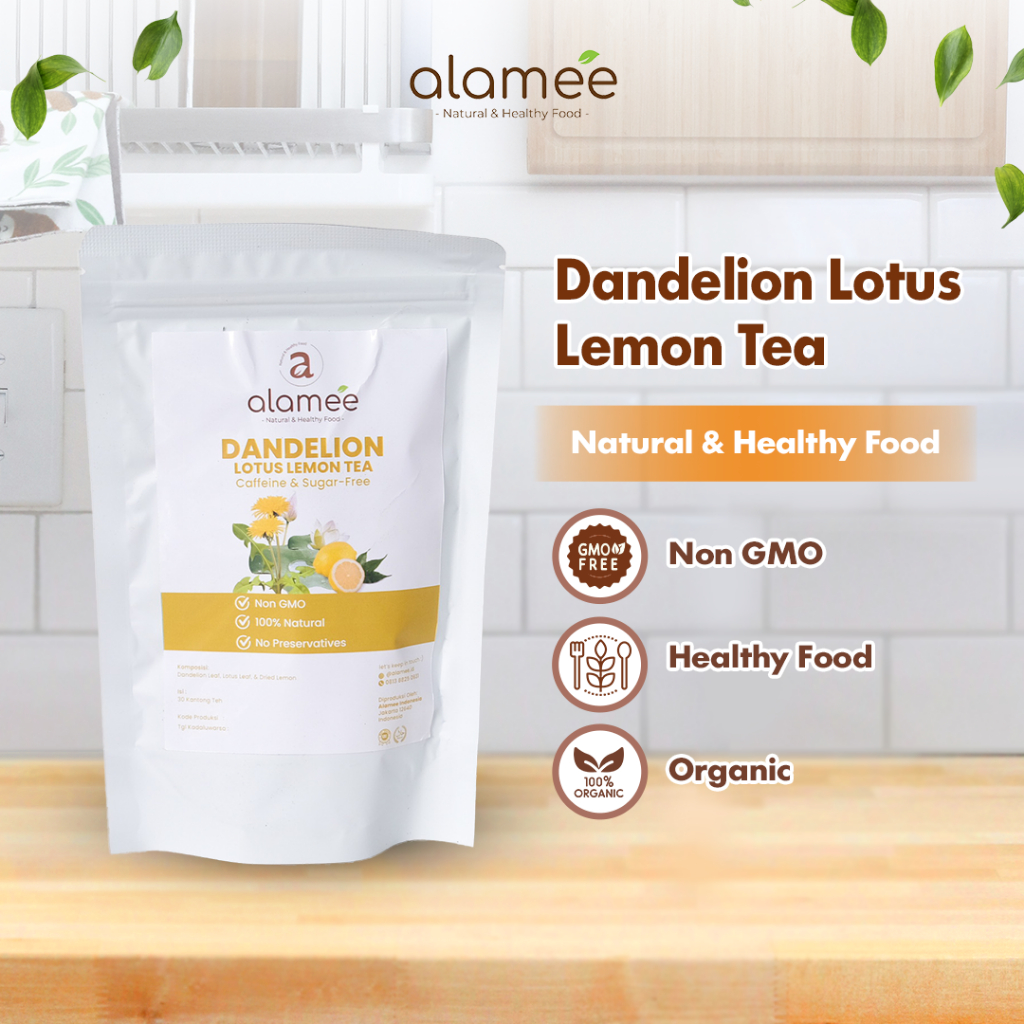 

Teh Bunga Dandelion Tea with Lotus Lemon Fruit Daun Lotus dan Buah Lemon Kering Minuman Herbal Alami