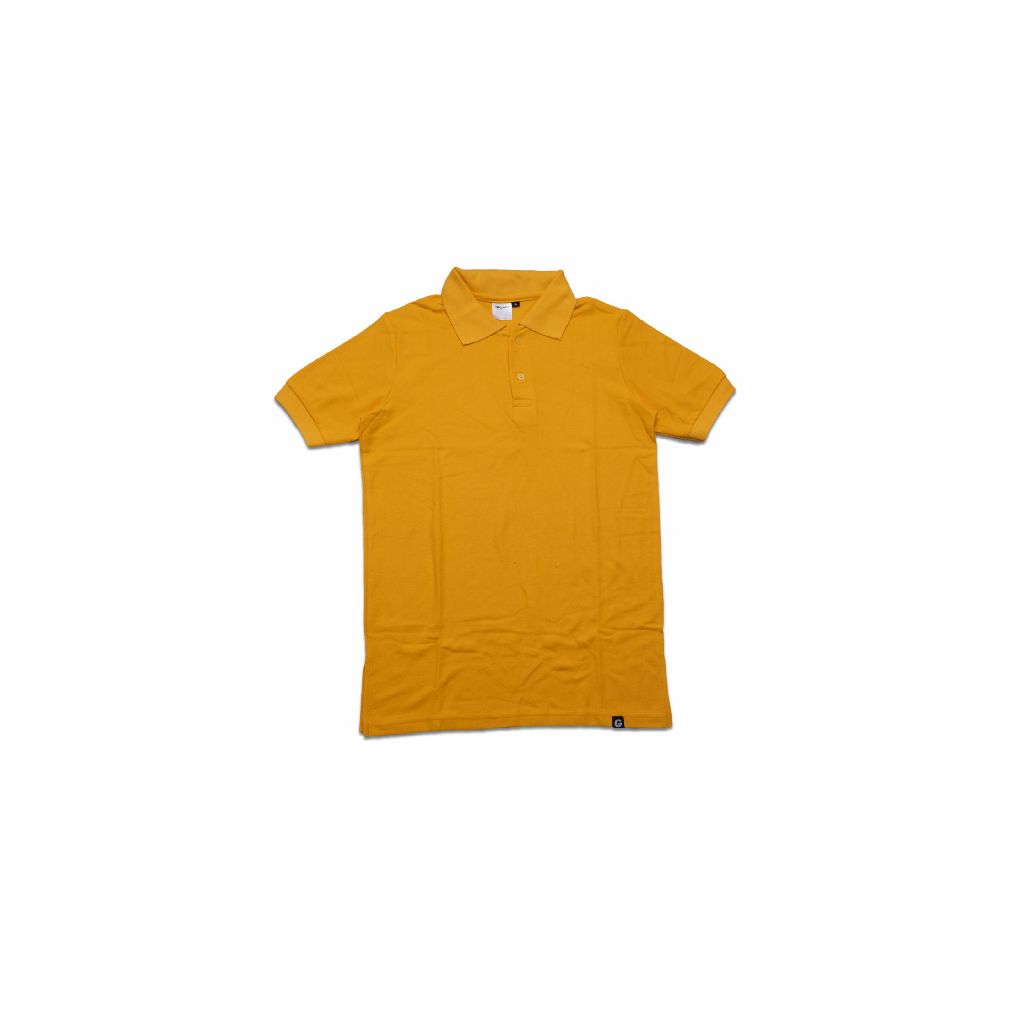 Gilapolos Kaos Kerah Cotton CVC Pique Knit 24s Mustard
