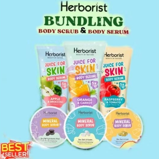 Herborist Paket Bundling JFS Body Serum 180ML + Herborist Mineral Body Scrub 100gr (PAKET HEMAT HERB