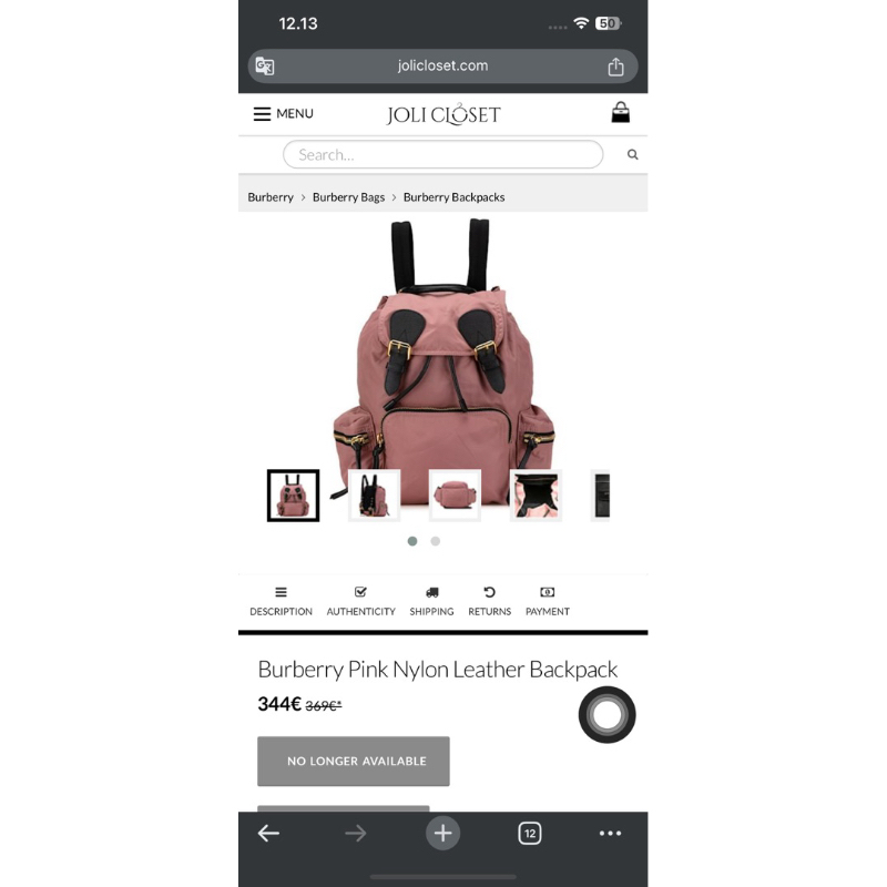 Tas Ransel burberry pink