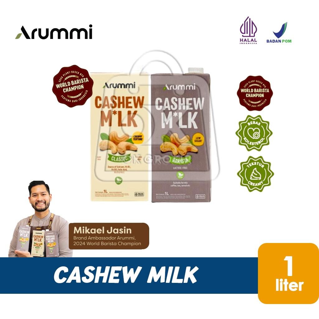 

Cashew Milk ARUMMI Susu Kacang Mede Barista / Classic (1 Liter)