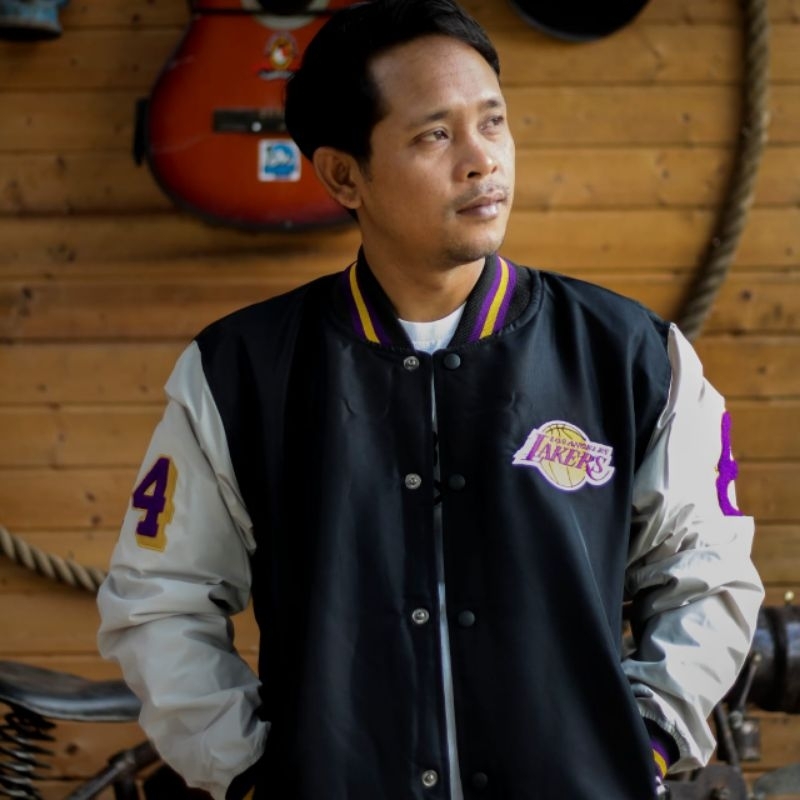 Mens Varsity Jacket Laker's Black Mamba Full Bordir Casual Vintage Basketball - Akar Official Shop