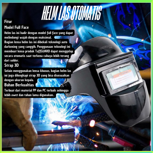 Helm Las Listrik Otomatis pelindung wajah terbaik safety daiden blackfoot argon kedok manual murah