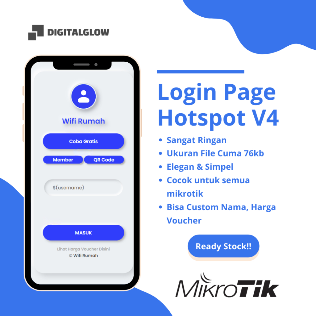 V4 Template Login Page Mikrotik Hotspot Elegan & Simpel - Sangat Ringan