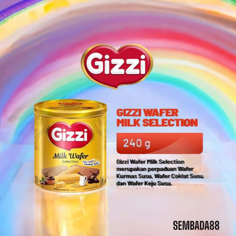 

GIZZI WAFER KALENG 240 GRAM / KUE LEBARAN