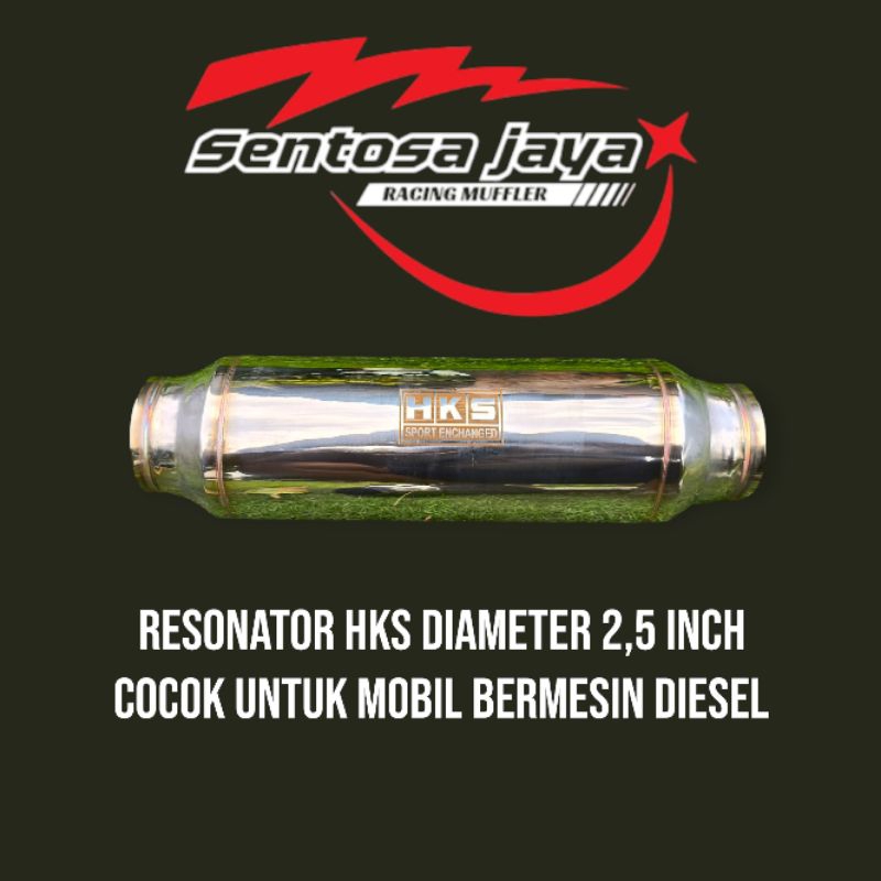 resonator / kapsul knalpot Mobil HKS RACING UNTUK SEMUA JENIS MOBIL DIESEL DENGAN DIAMETER  Inlet 2,