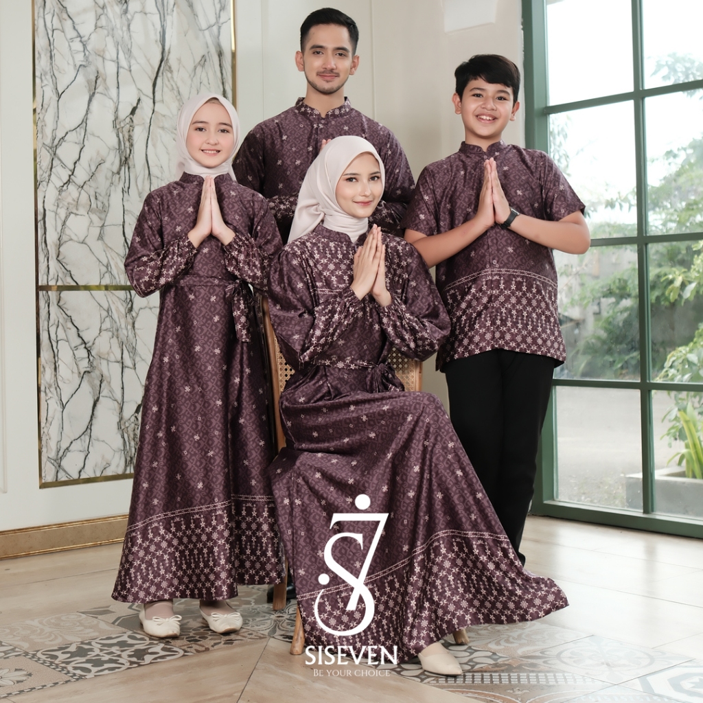 Sarimbit Keluarga Terbaru Pakaian Set Keluarga Lebaran Couple Dress Pesta Bahan Silk AFRA SERIES