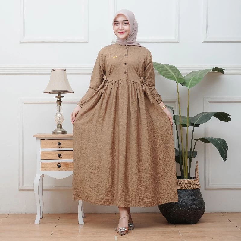 baju gamis polo linen premium import