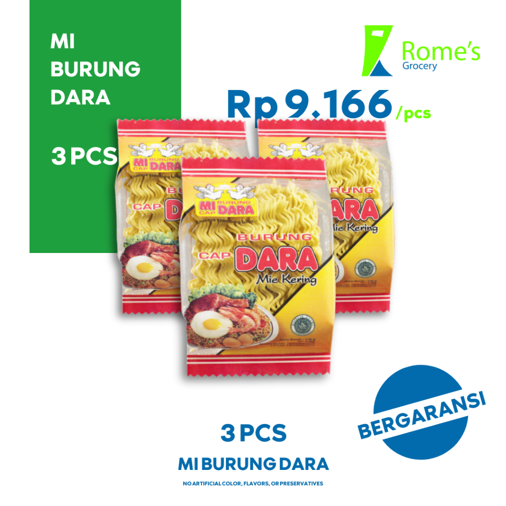 

Mie Burung Dara Merah (Mie Telur) | 136 gram | 3 pcs | Bergaransi | Rome’s Grocery’s