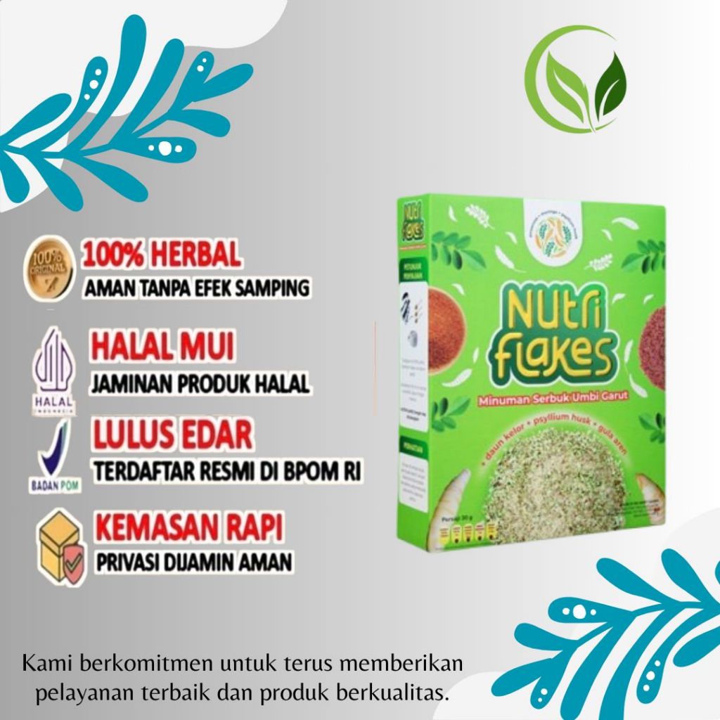

Nutriflakes Asli - Sereal Sehat dari Umbi Garut untuk atasi Asam Lambung Original 100% halal