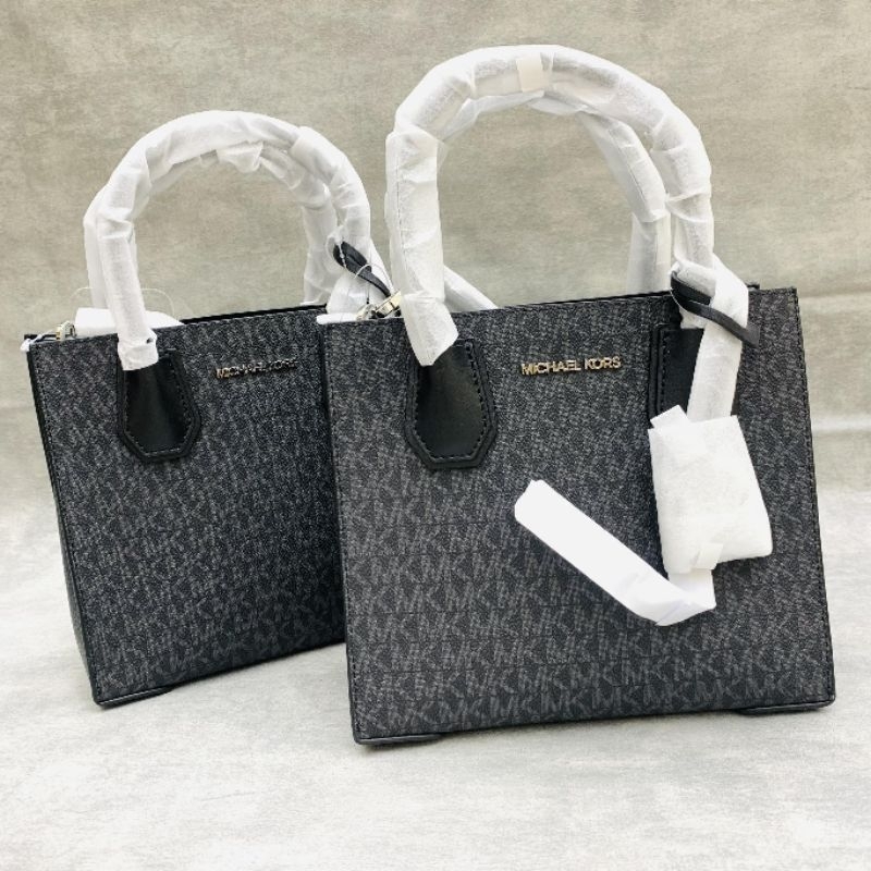 Tas Michael Kors MK Mercer Medium Signature Black