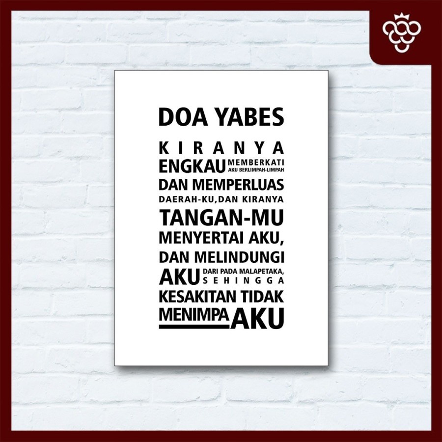 

Hiasan Dinding Doa Yabes (S) - Putih baru