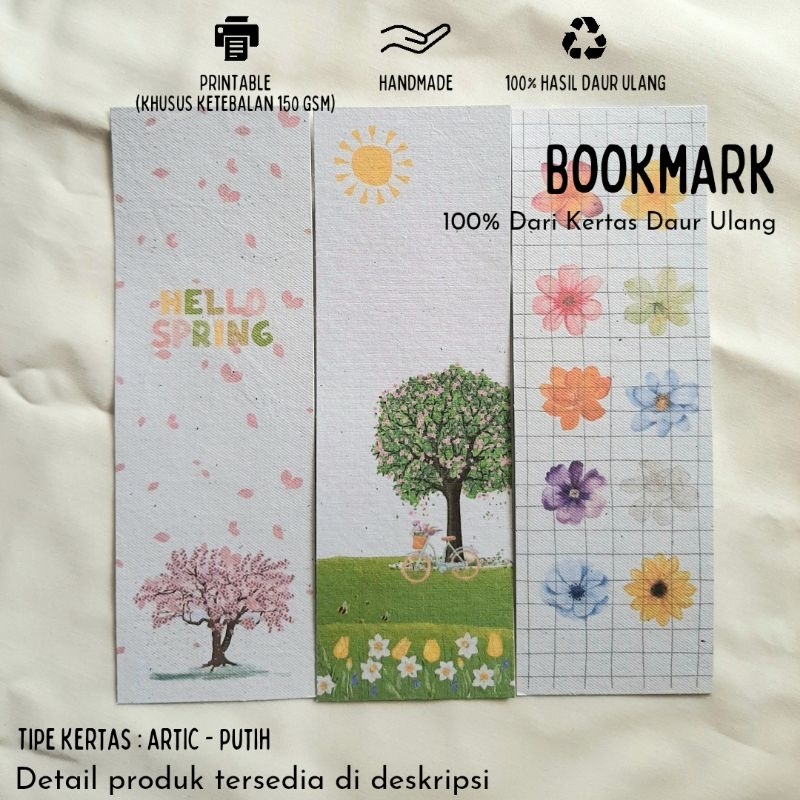 

Pembatas Buku/Bookmark dari Kertas Daur Ulang - Spring Set