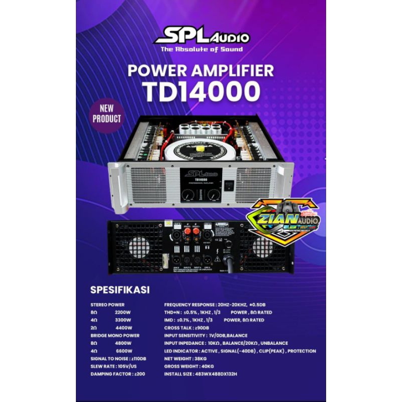 SPL Audio Power Amplifier TD 14000 Original  2×2200watt class TD Redy stok