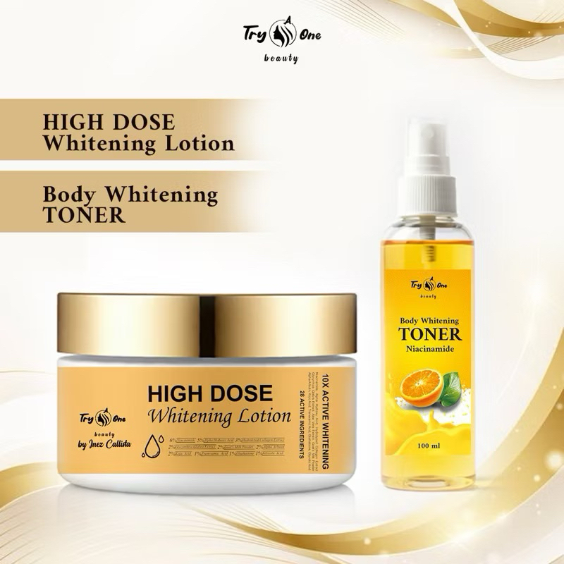 READY HIGH DOSE WHITENING LOTION BPOM Memutihkan Tubuh (berisi 1 Hb dan 1 toner)