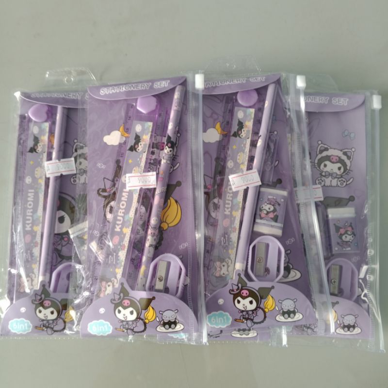 

Set Alat Tulis Sekolah Kuromi / Stationery Set 6 in 1 Free Pouch