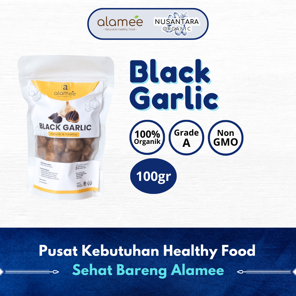 

ALAMEE 100gr Bawang Hitam Tunggal Nusantara Organic Black Garlic Lanang Herbal Premium Alami Natural