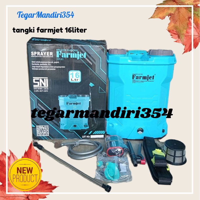 sprayer  cas elektrik farmjet 16liter tangki elektrik farmjet 16liter alat semprot hama farmjet 16li