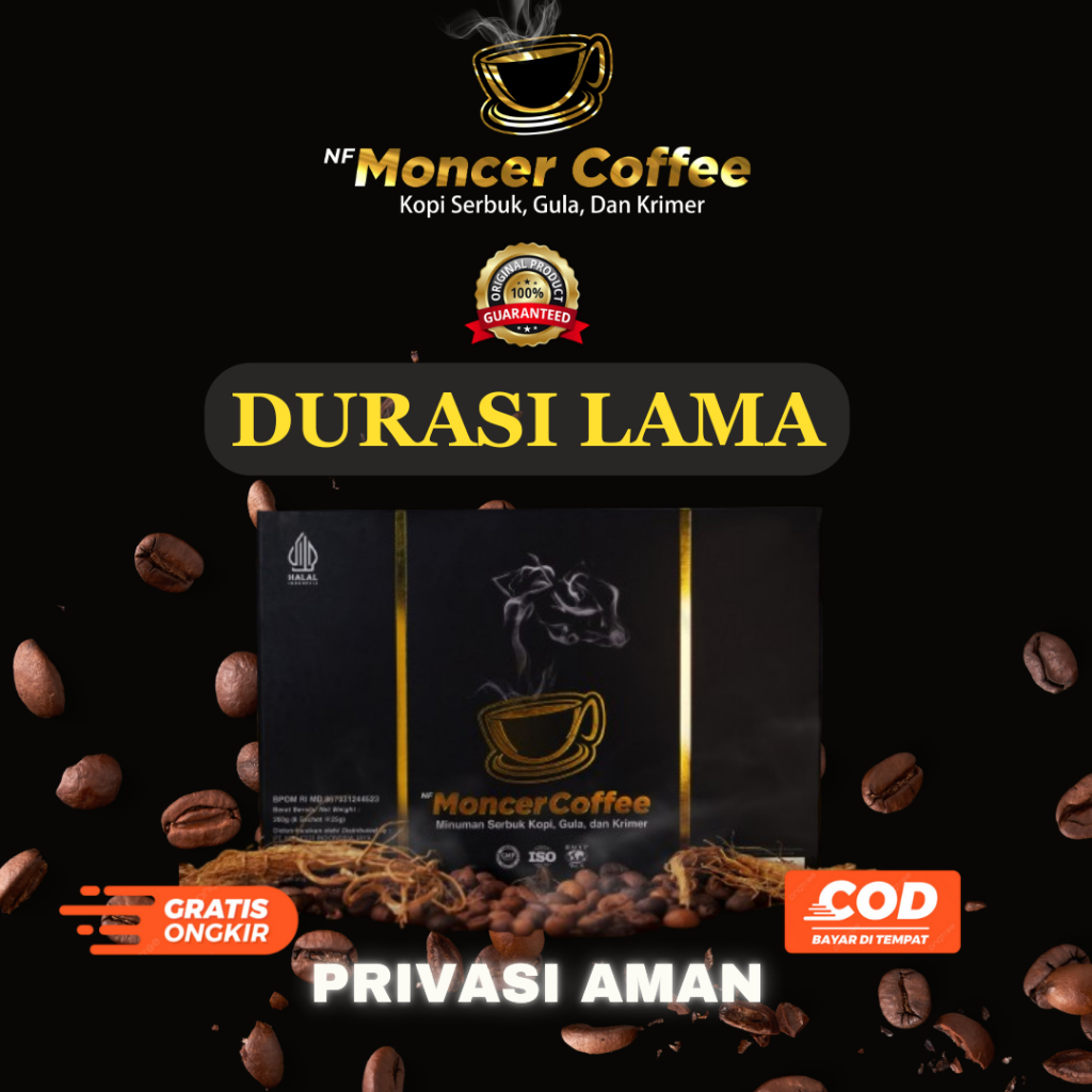 

NF MONCEERR COFFEE Original Kopi Stamina Pria Kuat Tahan Lama Rasakan Performa 1 Box Isi 8 Sachet