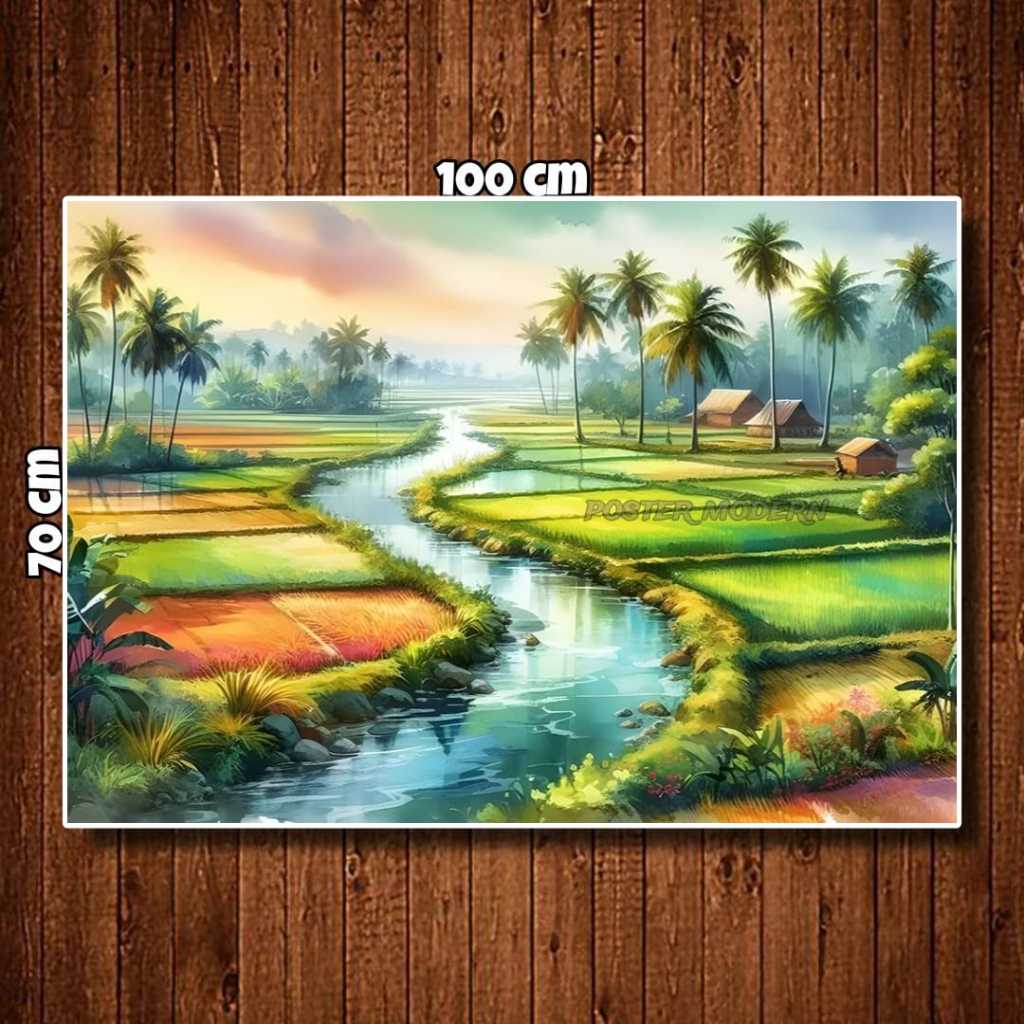 Poster Modern - Hiasan Dinding Pemandangan alam Pedesaan XtraJumbo