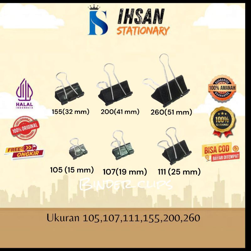

Binder Clip Joyko/Deli/Squeezy (1 Box Kecil)