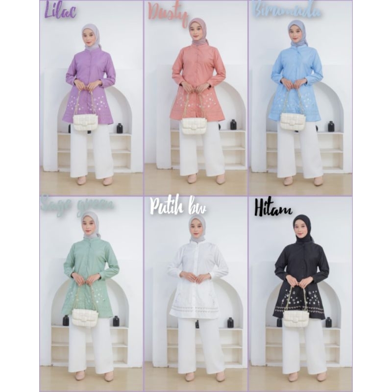 Tunik katun ima tuyobo mix bordir ori By Air Collection