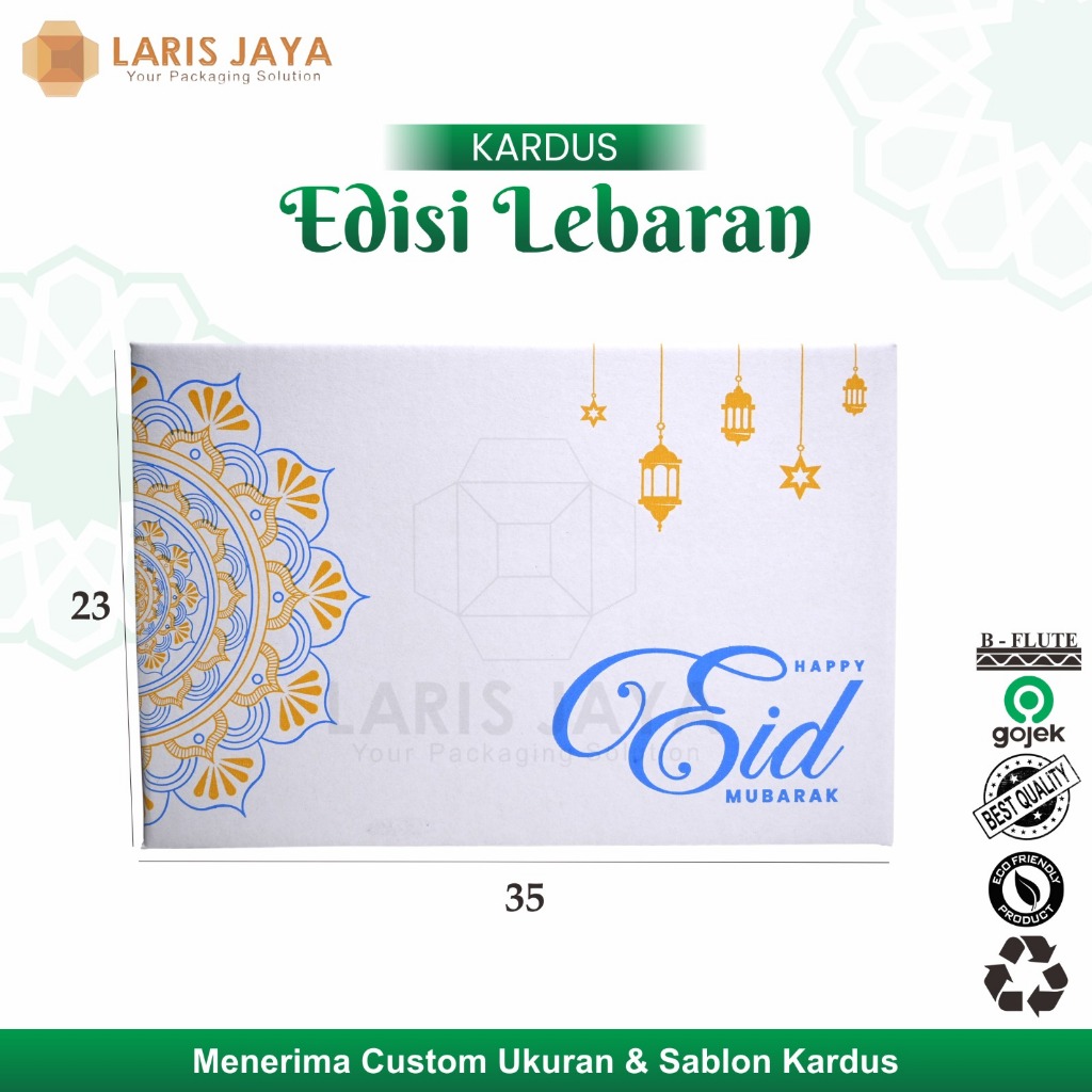 

BOX EDISI EID MUBARAK/ BOX KARTON/ HAMPERS/ KUE KERING/ PARCELL 35x25x23 DUS SEDANG