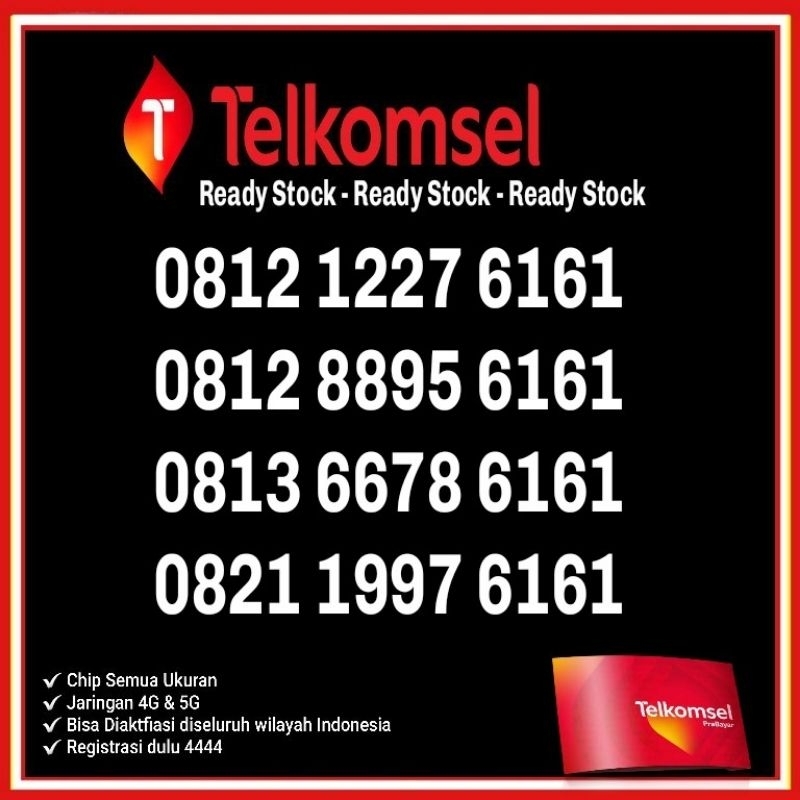 NOMOR CANTIK TELKOMSEL SIMPATI 4G LTE SERI 6161