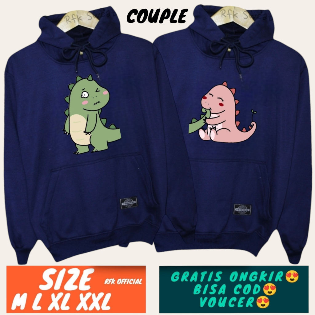 jaket couple Kartun DINO TERBARU / jaket couple pasangan terbaru 2025 / sweater couple / sweater cou
