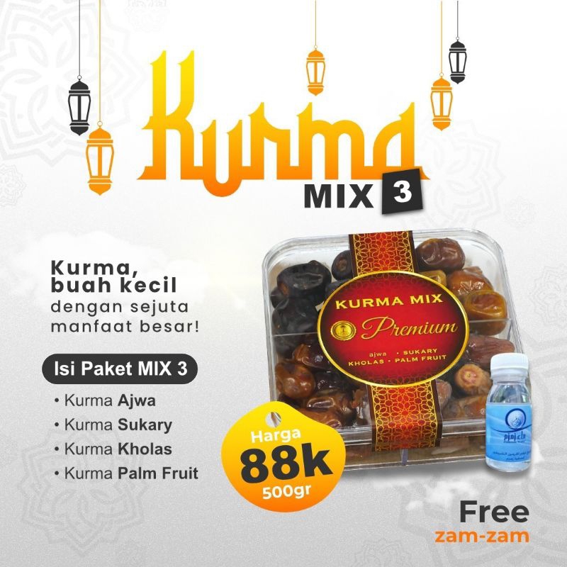 

PAKET KURMA MIX 3 PREMIUM FREE 50 ML ZAM ZAM