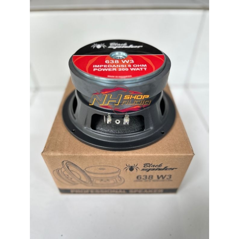 Speaker Middle 6in Black Spider 638 W3 bs638w3 bs 638 w3 BS 638 W3 BS638W3 6INCHI Speaker 6in 6 inch